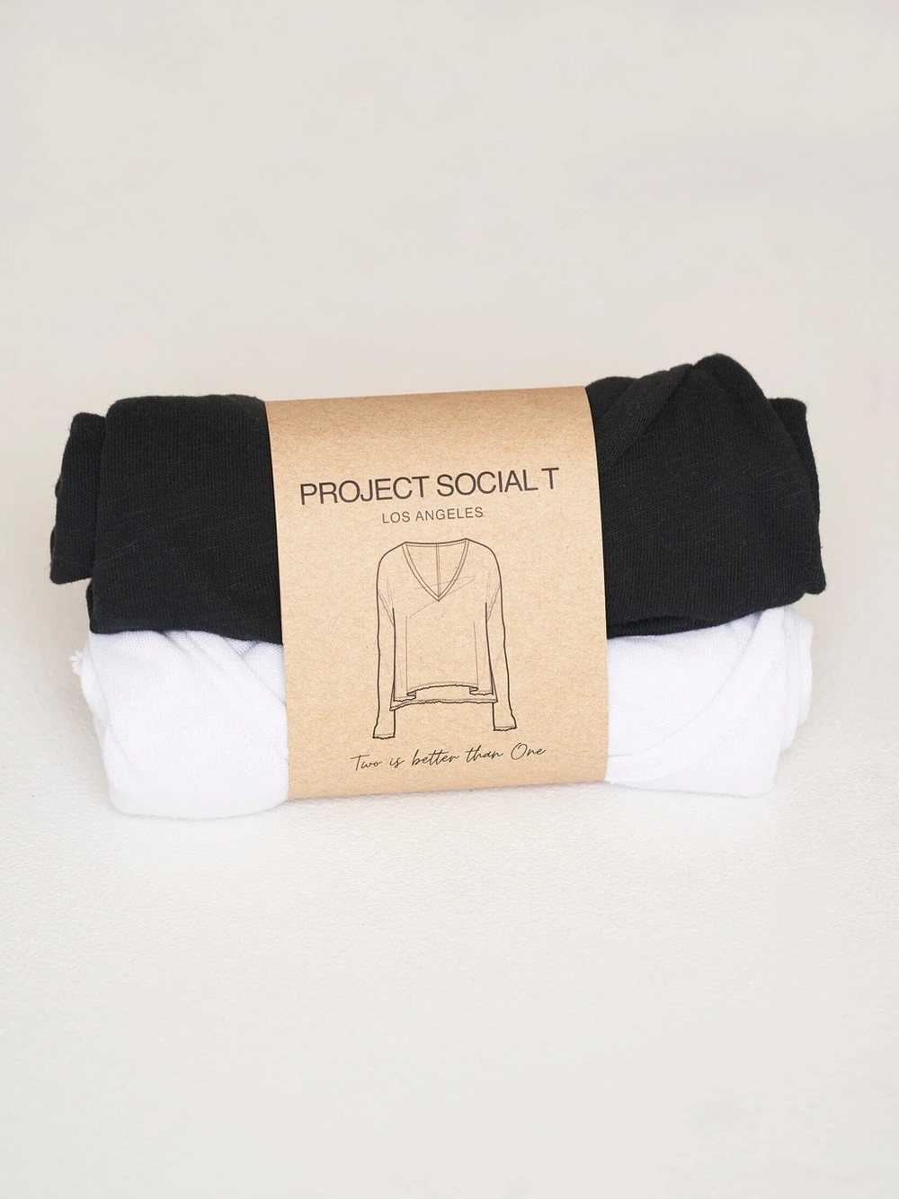 MAE TEXTURED RELAXED V-NECK LONG SLEEVE - PACK